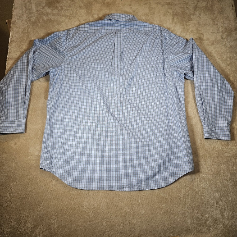 Ralph Lauren Mens XXL Classic Fit Blue Micro Check Cotton Button‎ Down Shirt - Picture 15 of 16